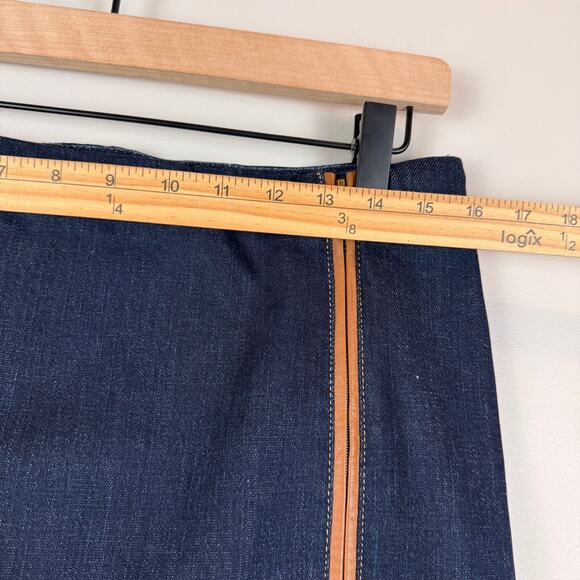 Lauren Ralph Lauren Navy Skirt with Gold Zipper - Picture 6 of 9